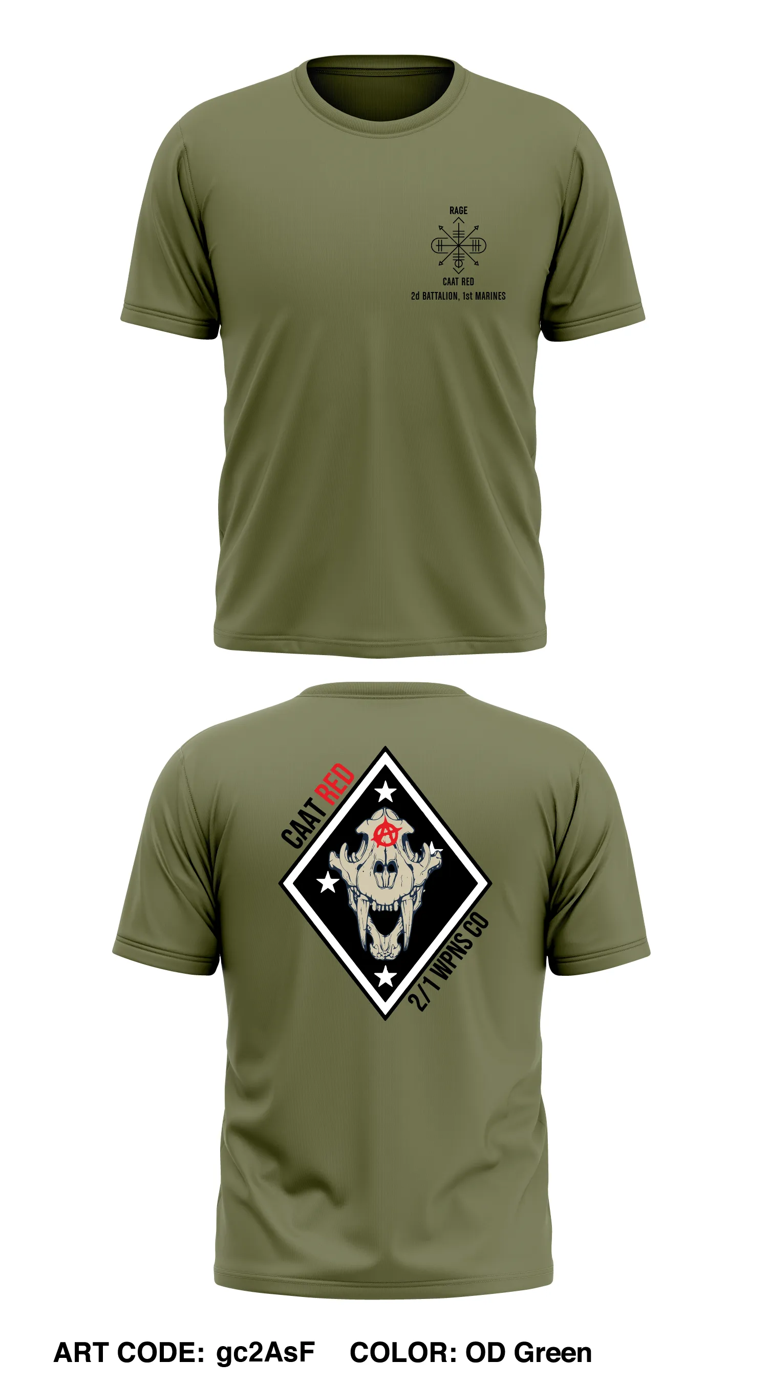 2/1 CAAT Red  Store 1 Core Men's SS Performance Tee - gc2AsF
