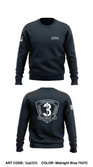 3D Marine Littoral Regiment Core Men's Crewneck Performance Sweatshirt - Qq62D5