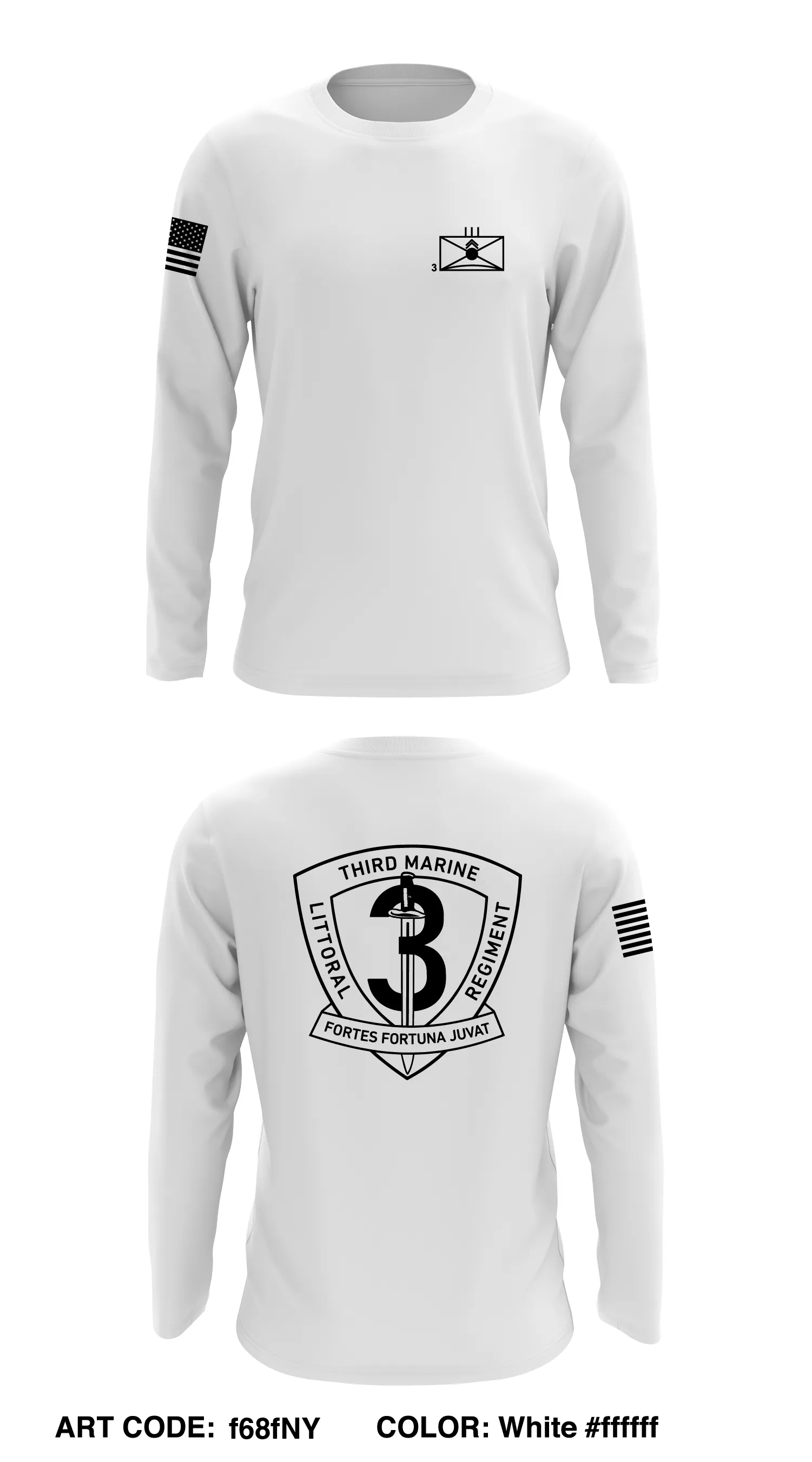 3D Marine Littoral Regiment Core Men's LS Performance Tee - f68fNY