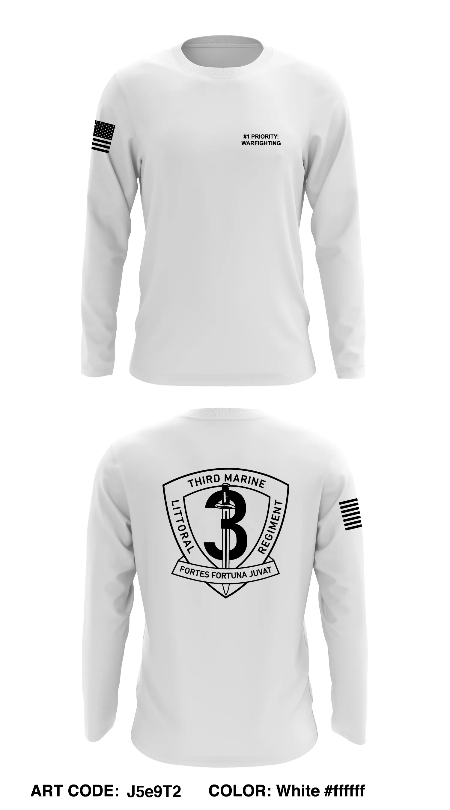 3D Marine Littoral Regiment Core Men's LS Performance Tee - J5e9T2