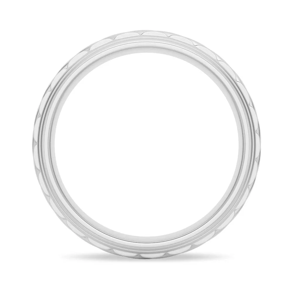 7mm Two-Tone Carved Men's Wedding Band