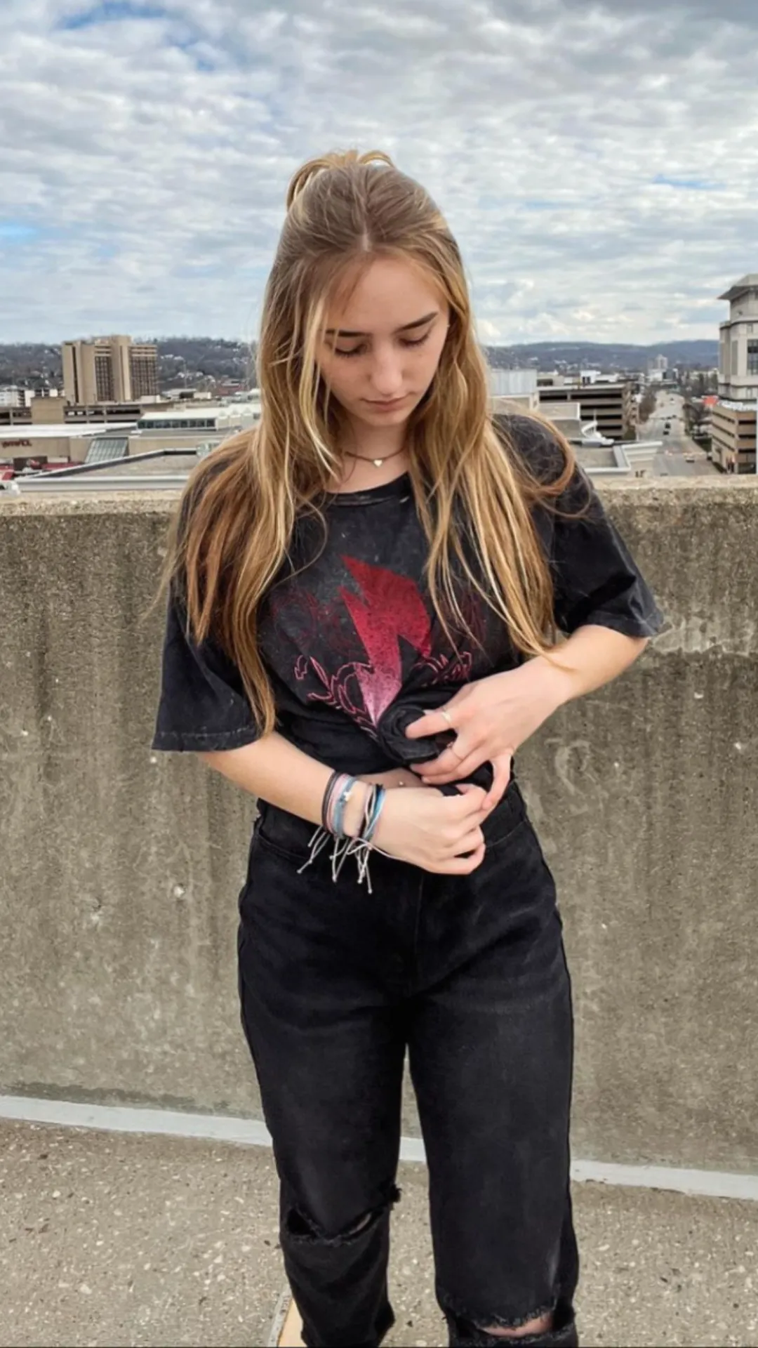 AC/DC Lightning Bolt Distressed Graphic Tee