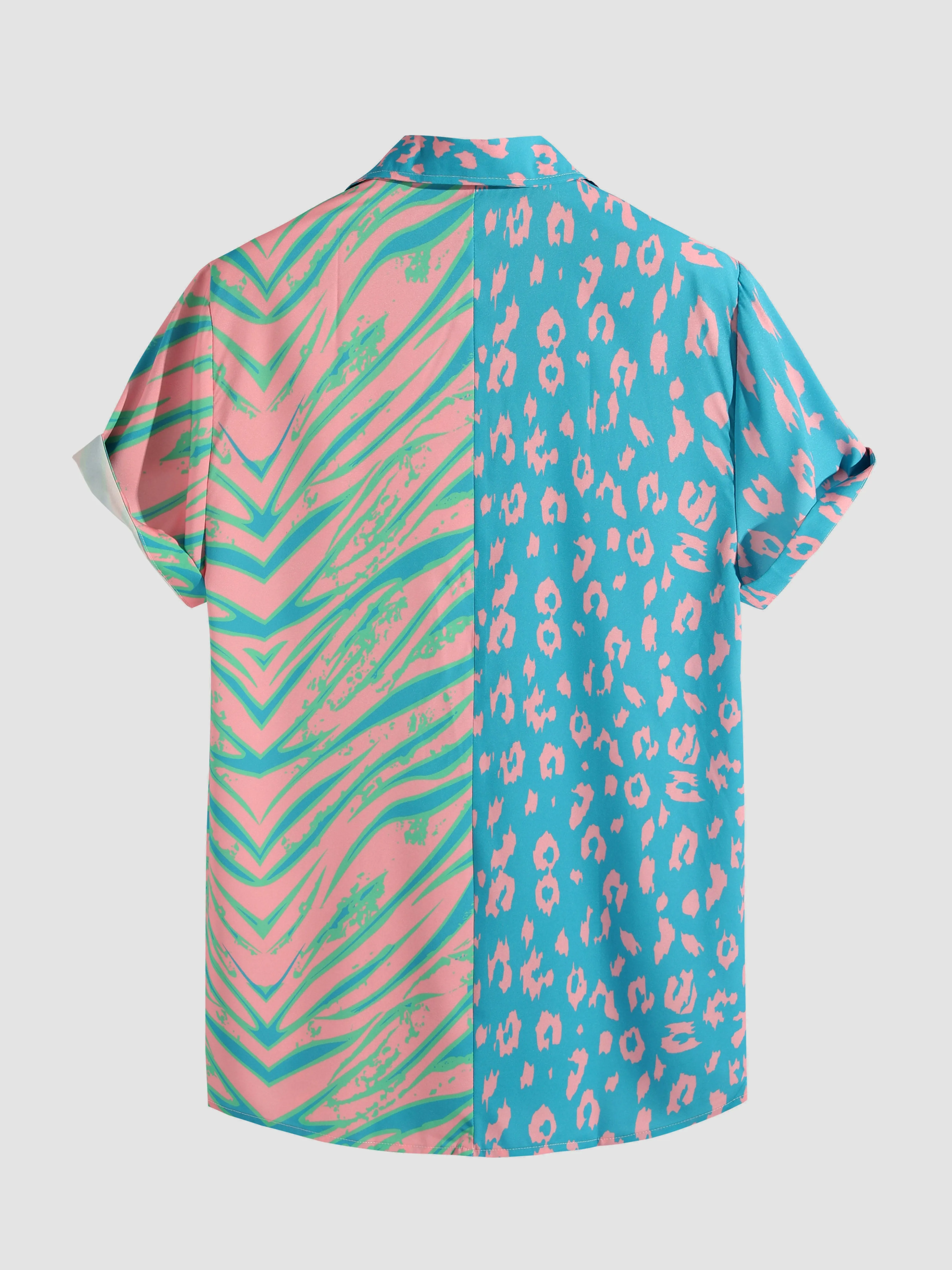 Adolfo® | Animal Pattern Print Patchwork Shirts