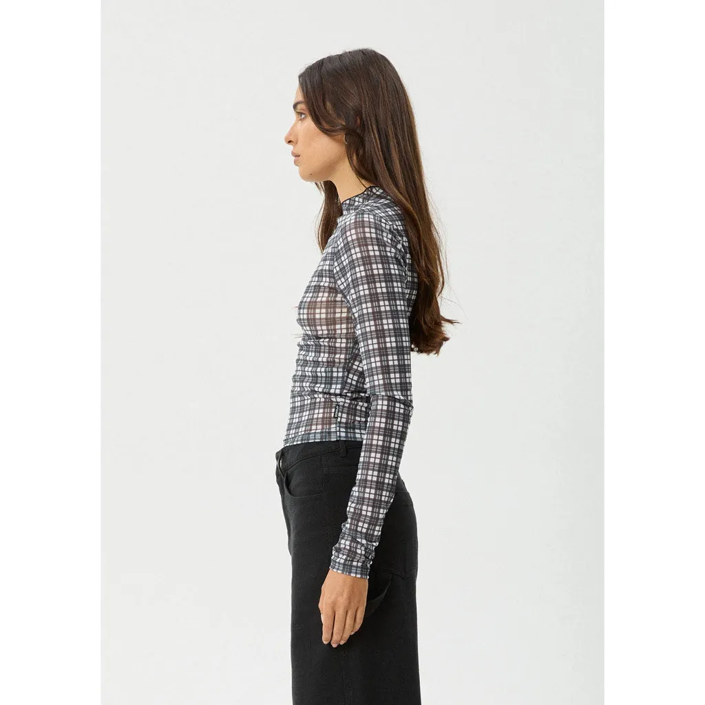 AFENDS ASHER SHEER LONG SLEEVE TOP - BLACK