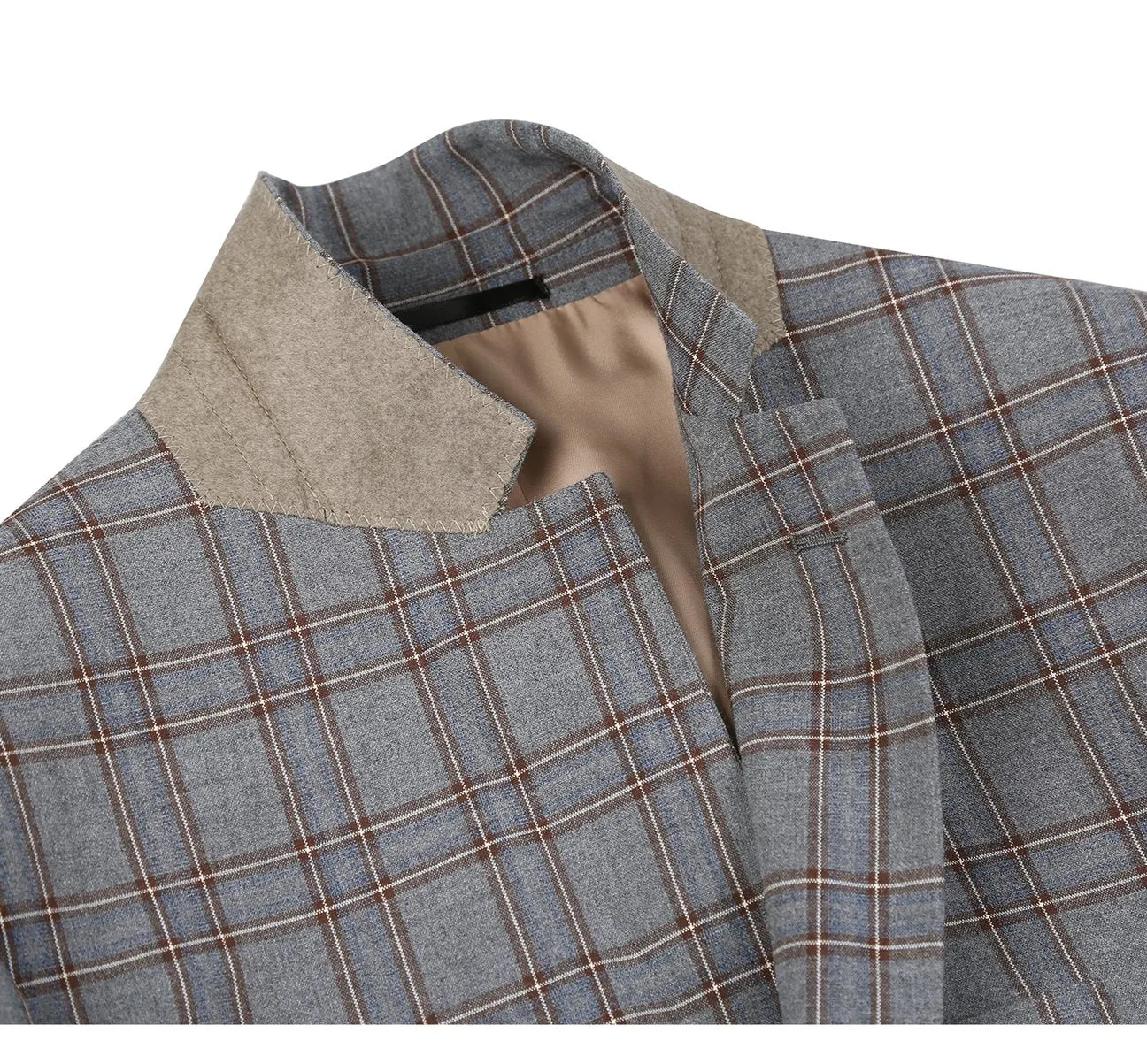 Alessandro Vitello by Renoir Two Piece Slim Fit Stretch Windowpane Check Dress Suit 293-7