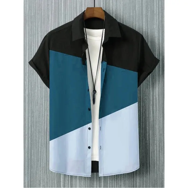 AlohaMode Herren Patchwork Hawaii-Hemd