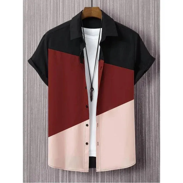 AlohaMode Herren Patchwork Hawaii-Hemd