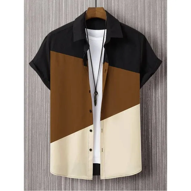 AlohaMode Herren Patchwork Hawaii-Hemd