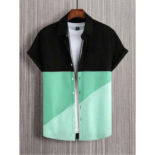 AlohaMode Herren Patchwork Hawaii-Hemd
