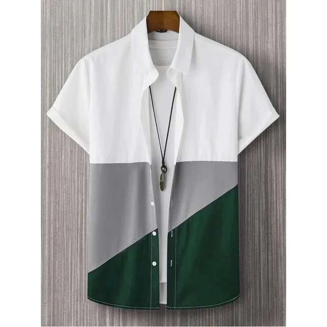 AlohaMode Herren Patchwork Hawaii-Hemd