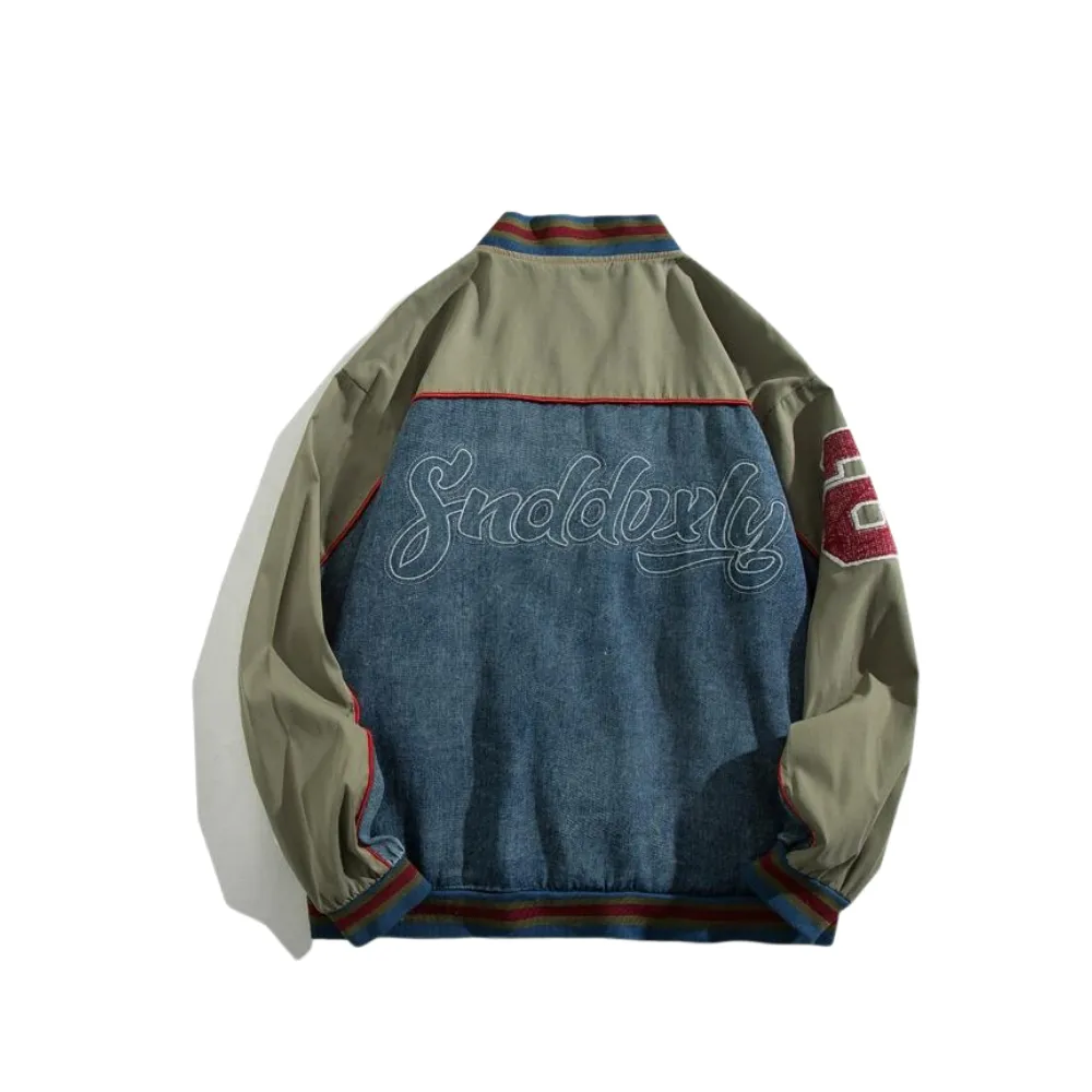 American Patchwork Embroidery Denim Jacket