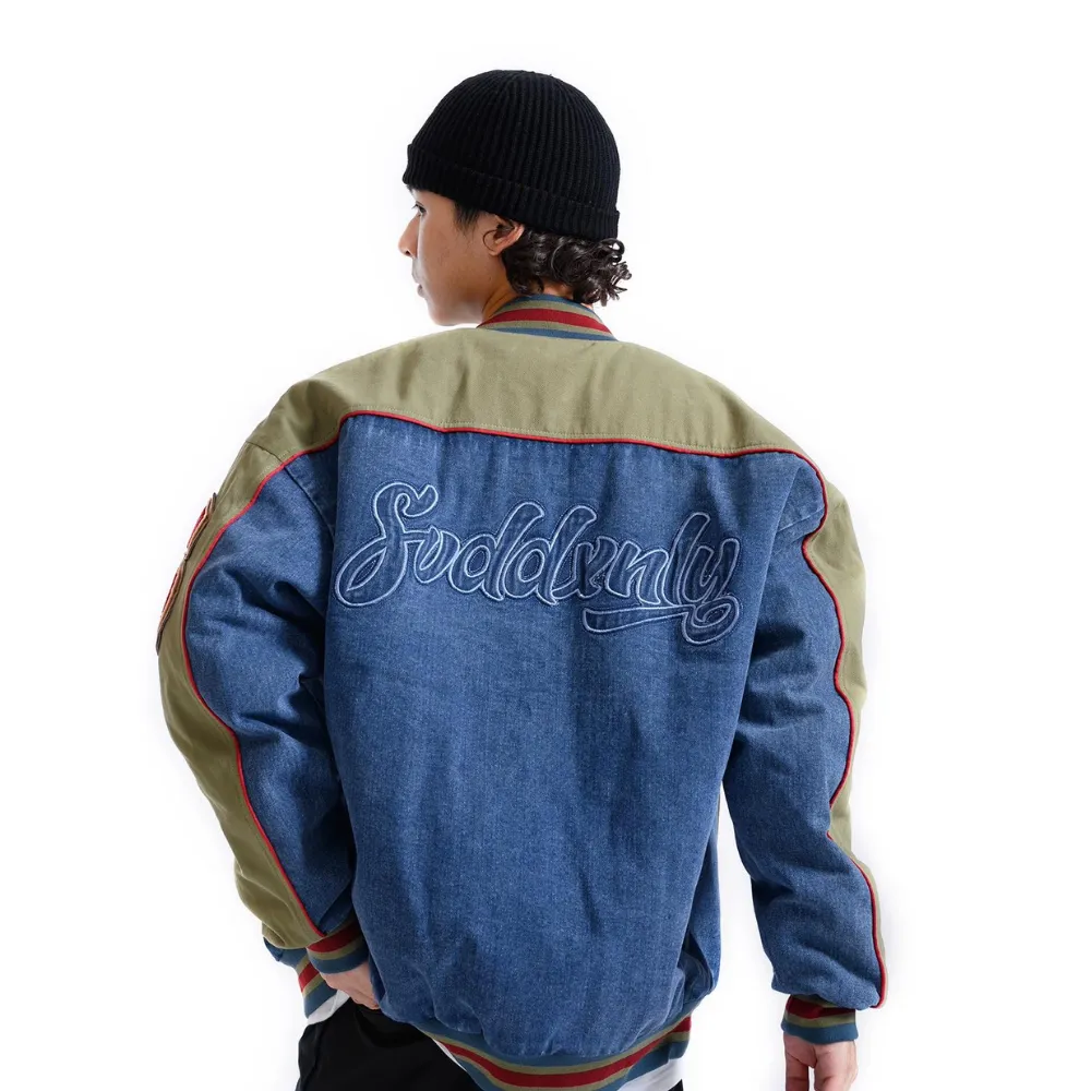 American Patchwork Embroidery Denim Jacket