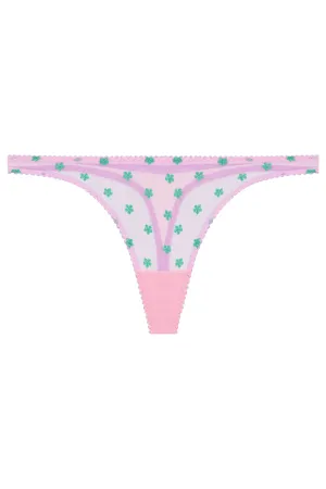 Arella Embroidery Thong - Pink