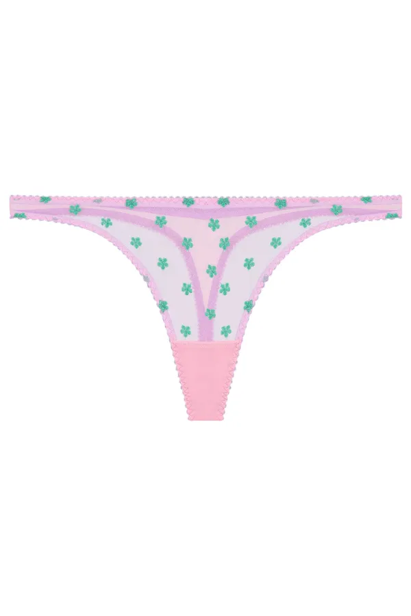 Arella Embroidery Thong - Pink