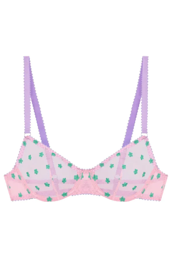 Arella Embroidery Underwire Bra - Pink
