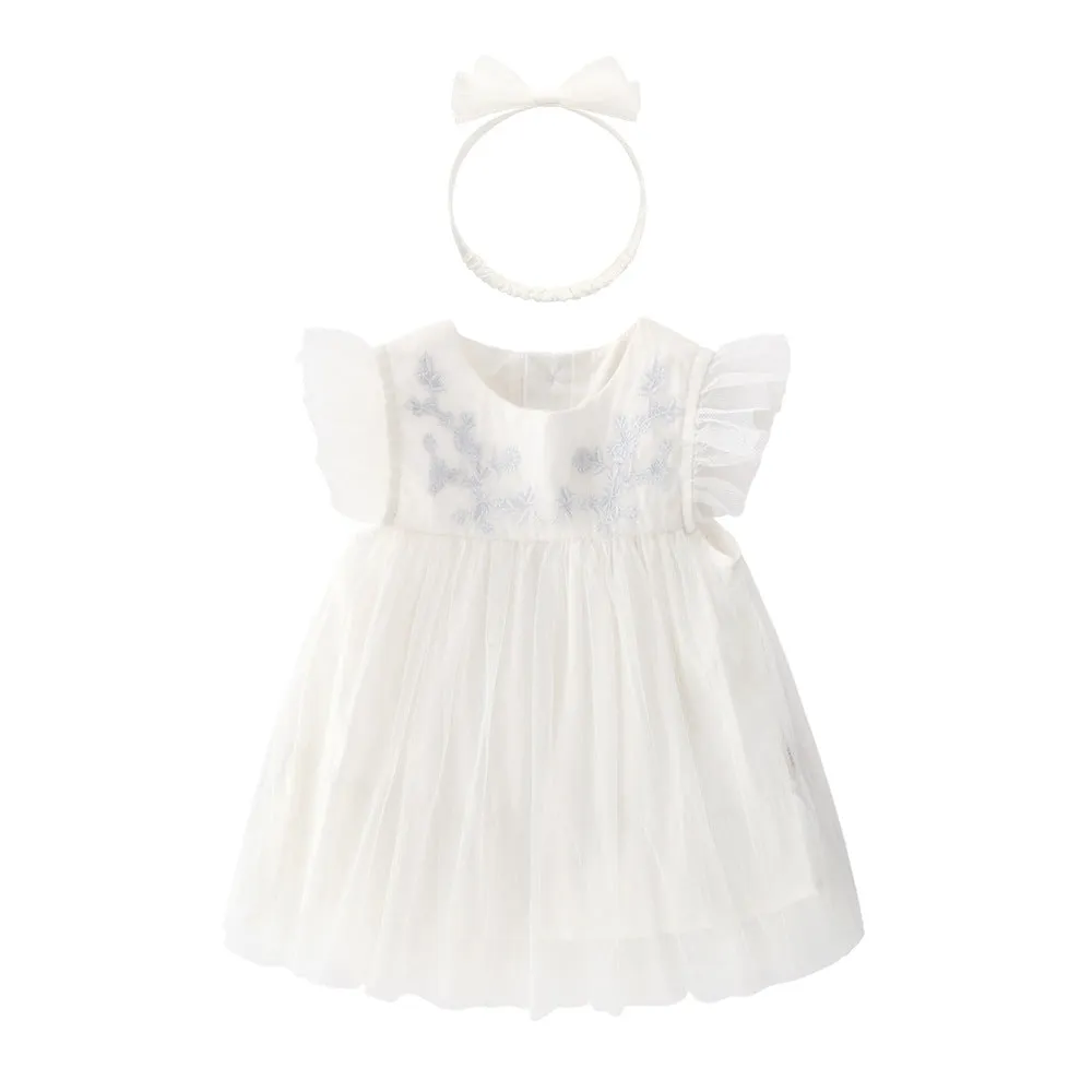 Baby Skirt European and American Style White Tulle Skirt Send Hair Band Baby Clothes Dress Princess Tulle Skirt Dress