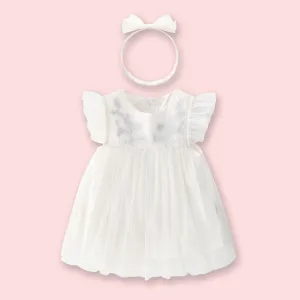 Baby Skirt European and American Style White Tulle Skirt Send Hair Band Baby Clothes Dress Princess Tulle Skirt Dress