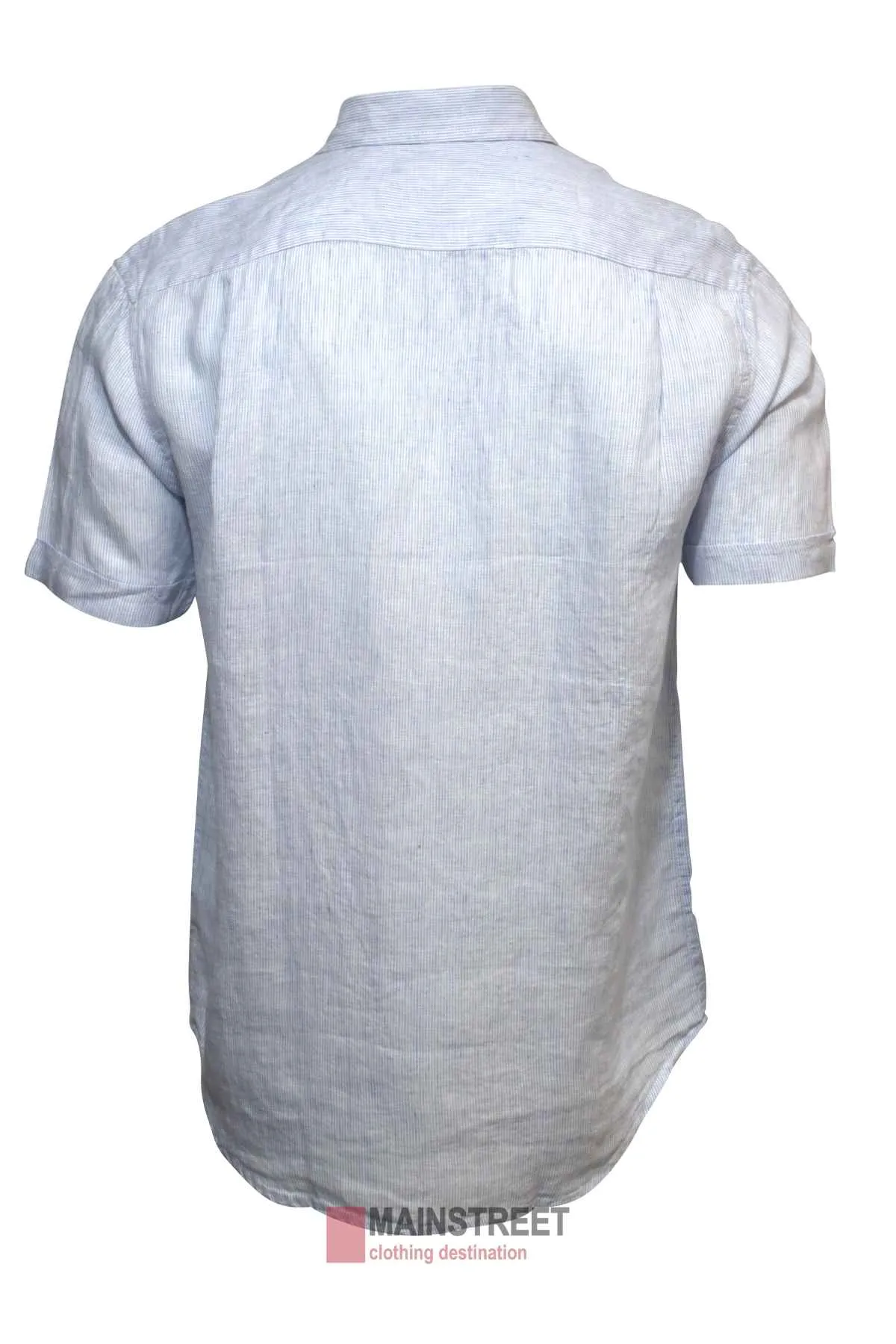 Back Bay Linen Pinstripe Short Sleeve Shirt