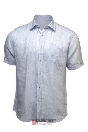 Back Bay Linen Pinstripe Short Sleeve Shirt