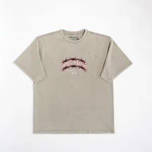 Barbed Wire Oversized Tee - Stone