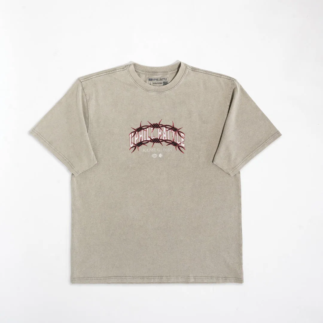 Barbed Wire Oversized Tee - Stone
