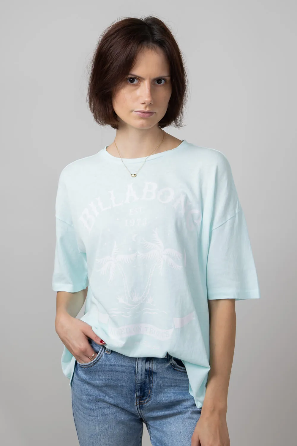 Billabong Good Vibes Oversized Graphic T-Shirt for Women in Lit Skies | 24B353428-BEK0
