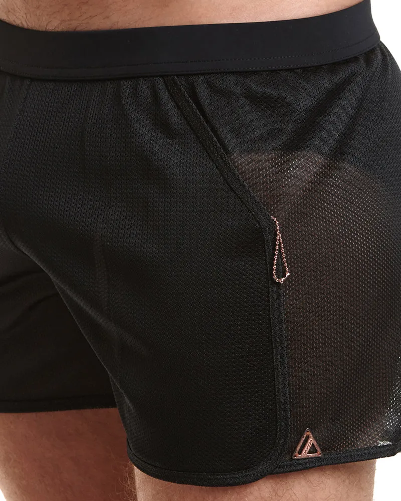 Black HUGH - 4 Inch Mesh Short