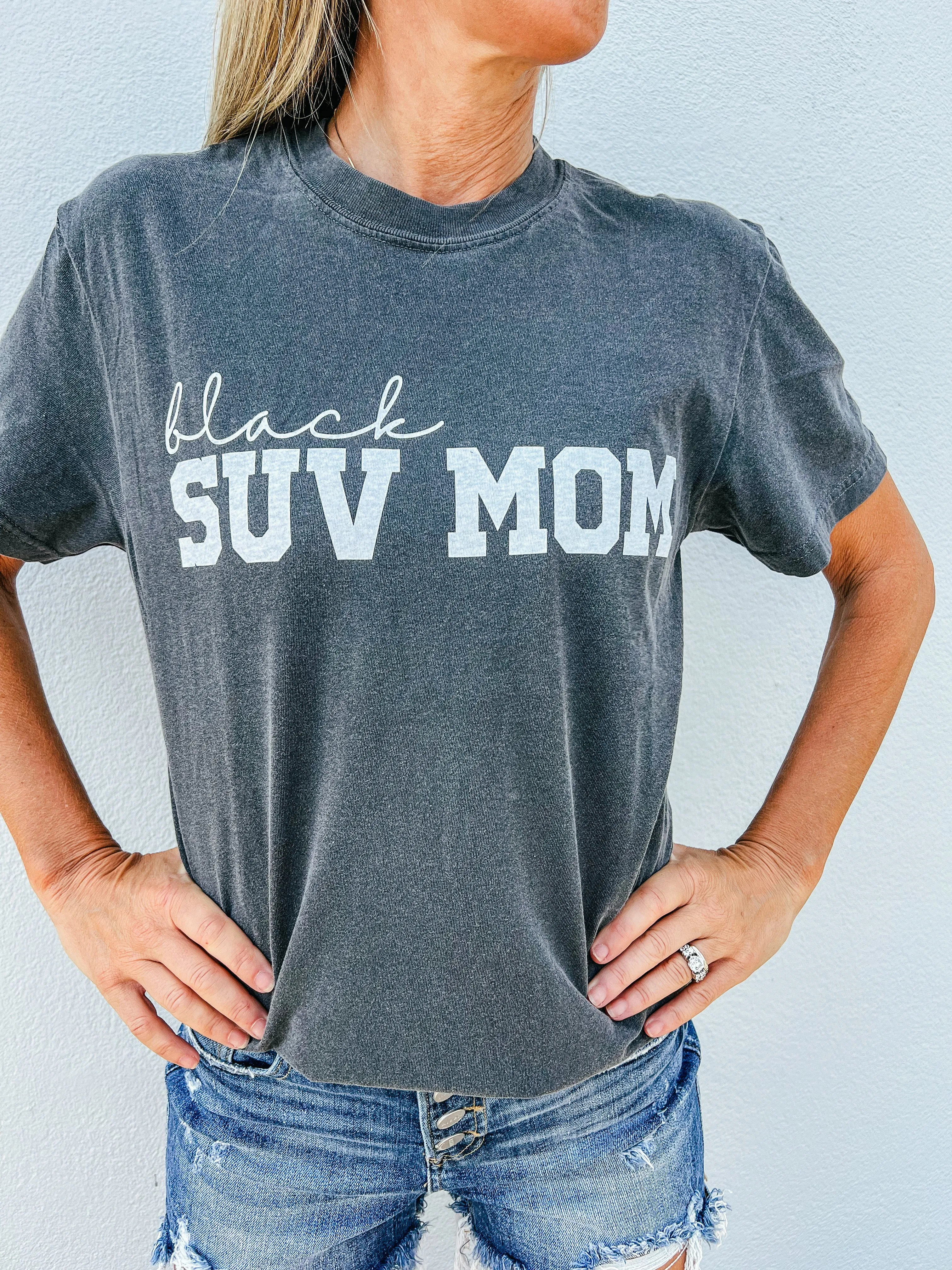 Black SUV Moms Club Tee - Pepper