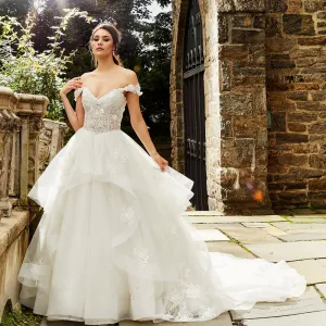 Boheme Short Sleeve See Through Illusion Bridal Dresses