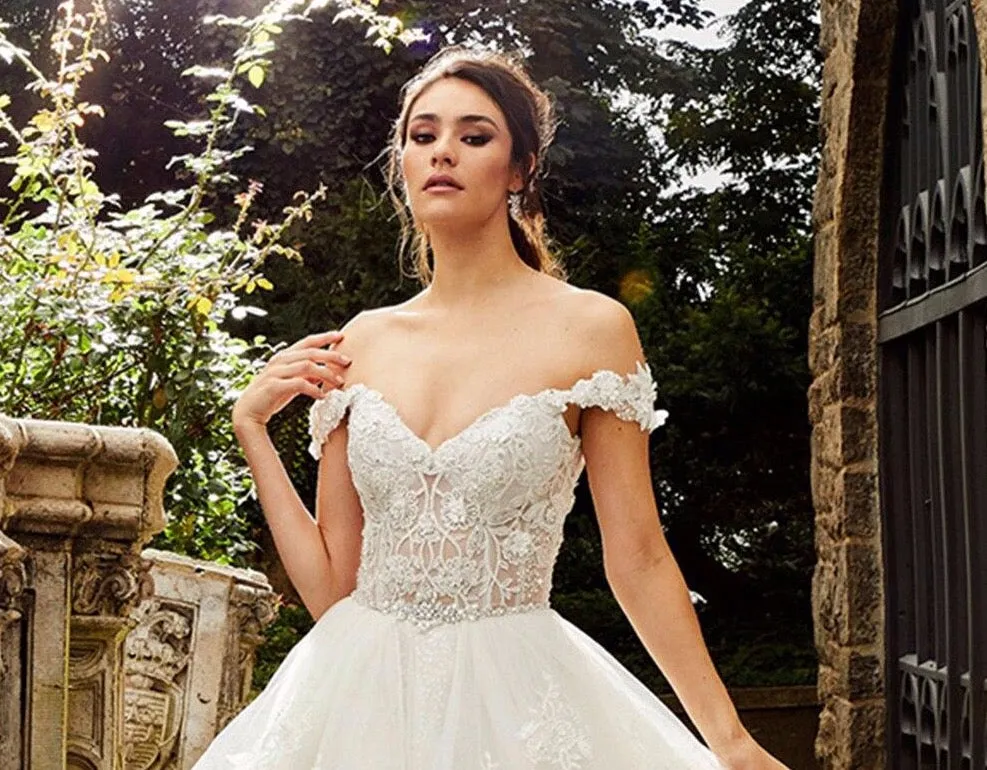 Boheme Short Sleeve See Through Illusion Bridal Dresses