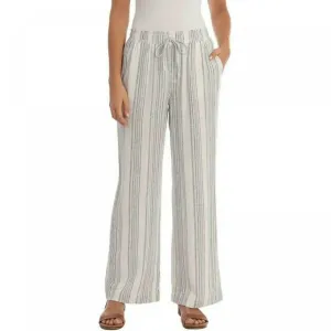 Briggs Women's Linen Blend Pull On Elastic Waist Pants