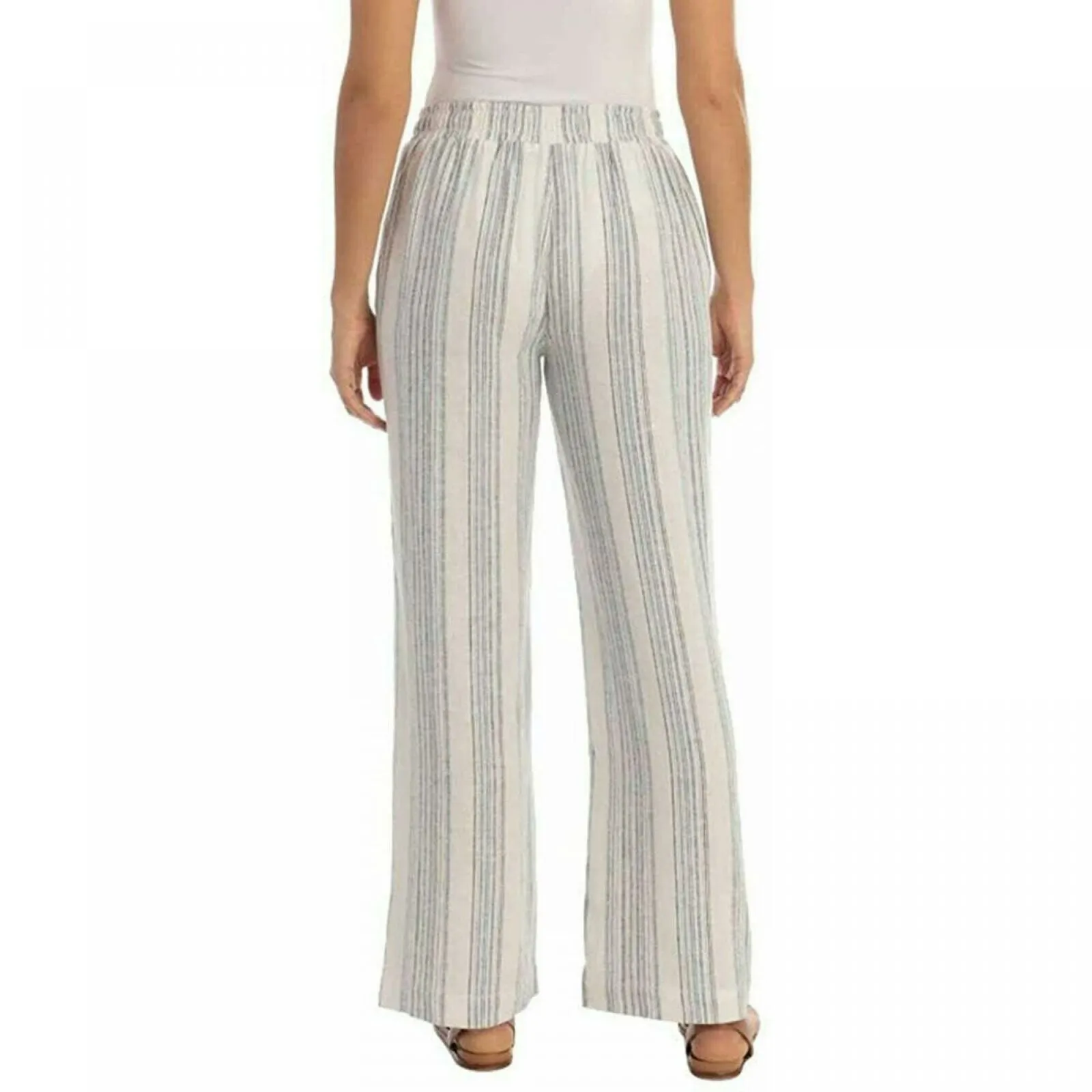 Briggs Women's Linen Blend Pull On Elastic Waist Pants