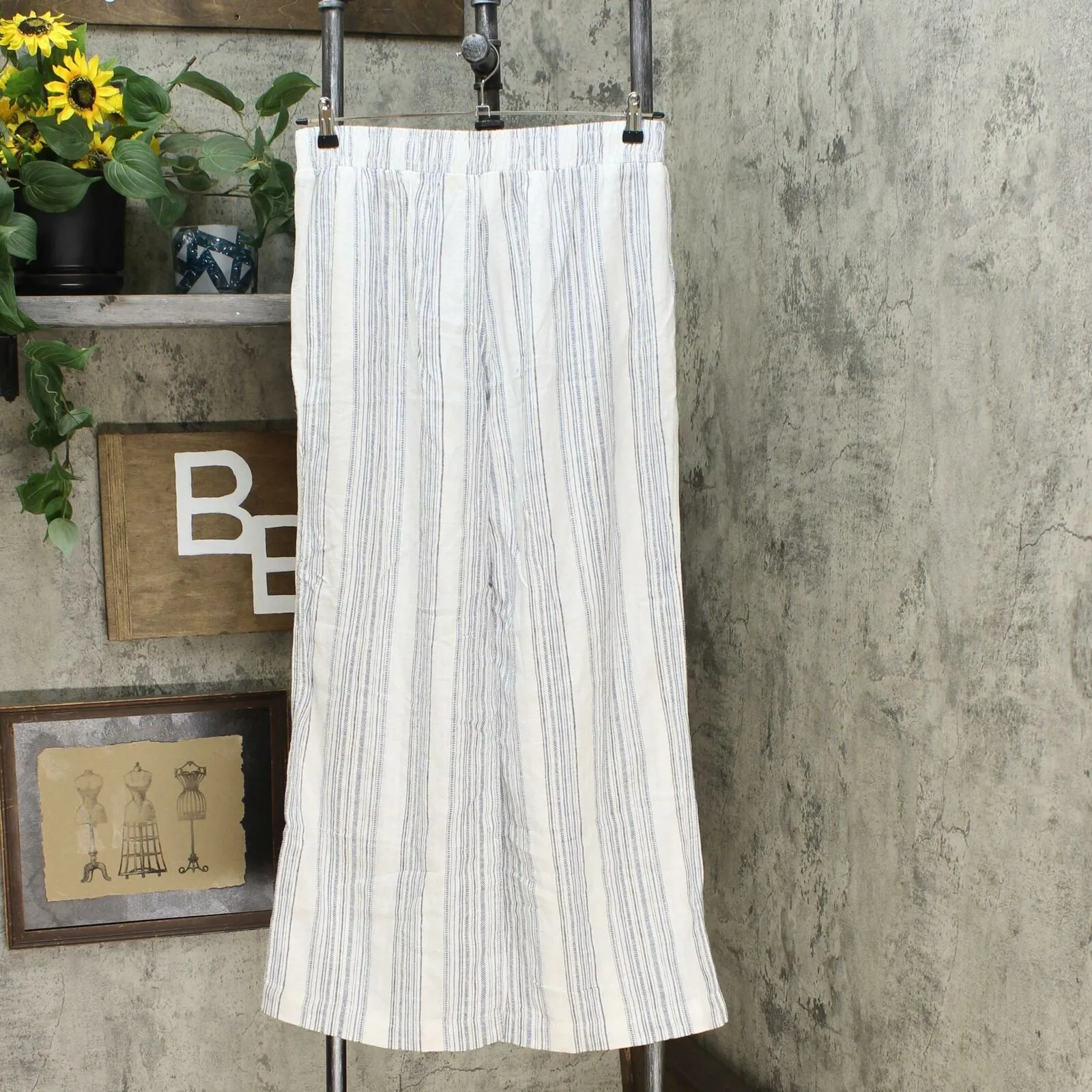 Briggs Women's Linen Blend Pull On Elastic Waist Pants