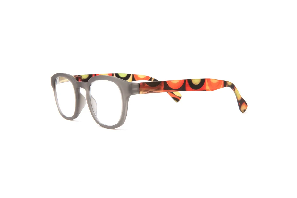 Brooklyn Rubberized Grey Reading Glasses