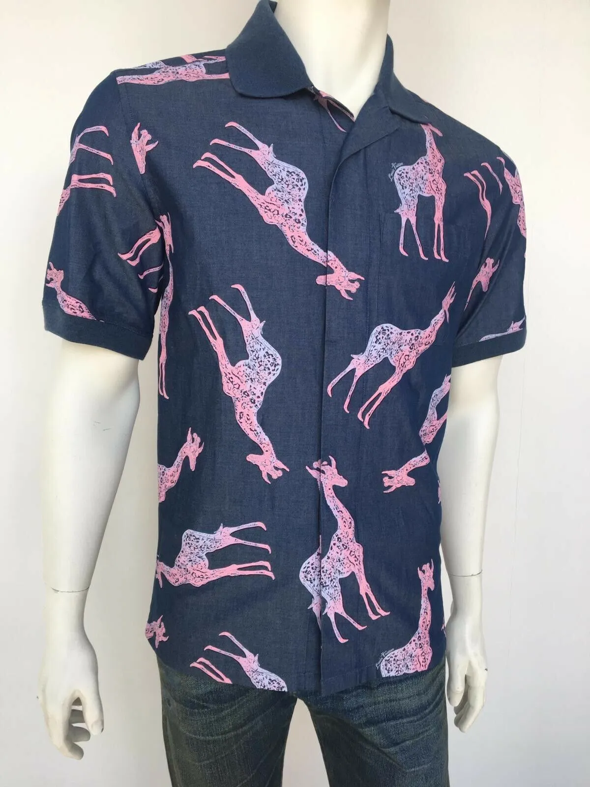 Chapman Giraffe Knit Collar Shirt