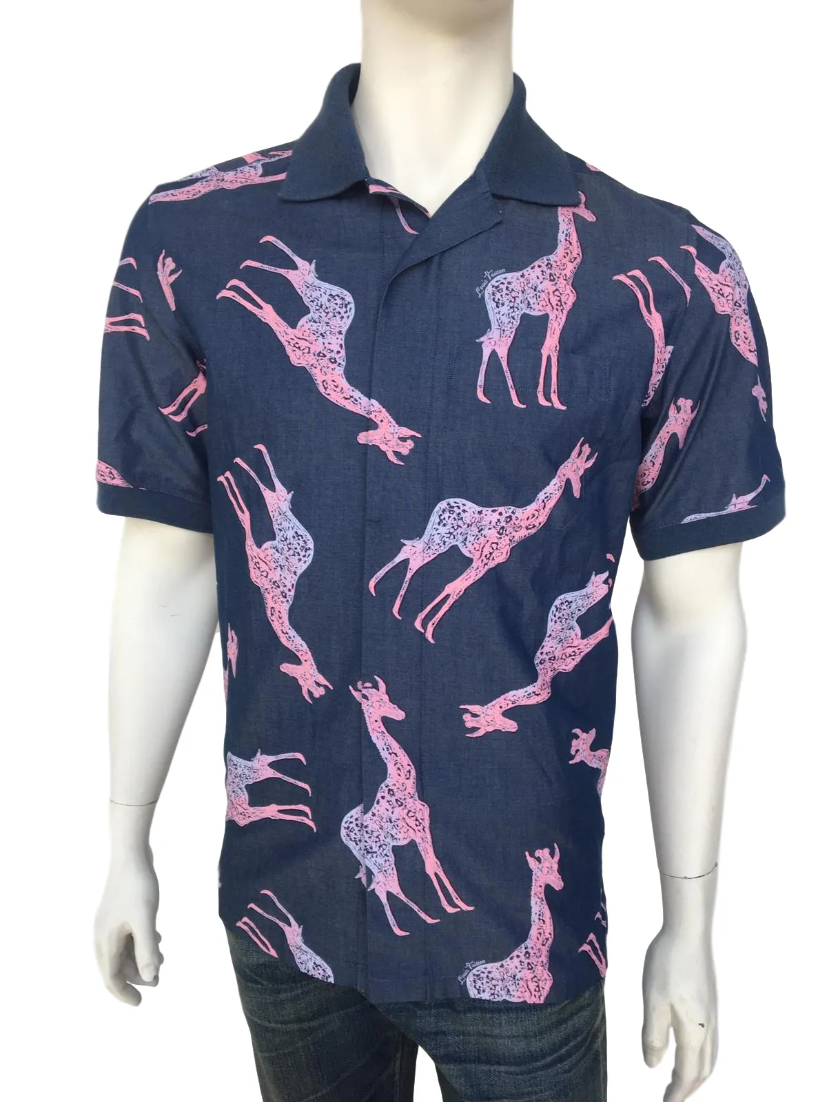 Chapman Giraffe Knit Collar Shirt