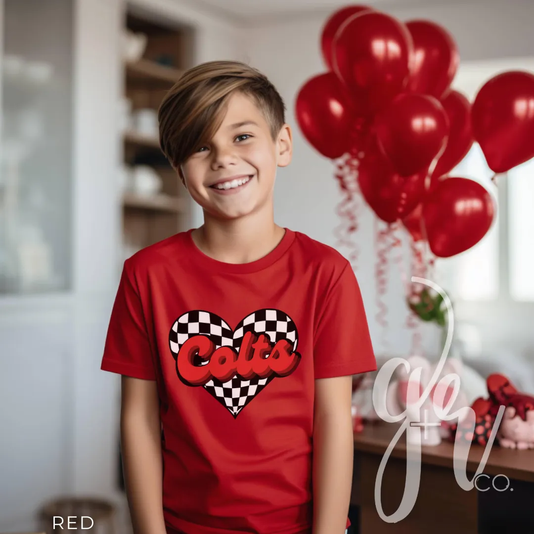 Checkered Heart Colts (Tees Sweatshirts)