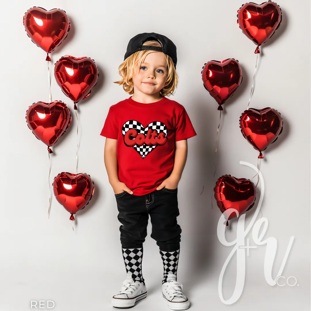 Checkered Heart Colts (Tees Sweatshirts)