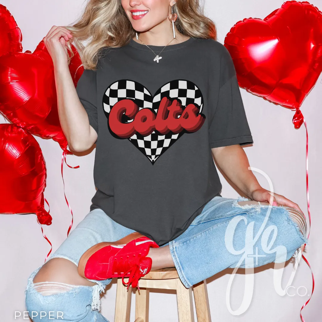 Checkered Heart Colts (Tees Sweatshirts)
