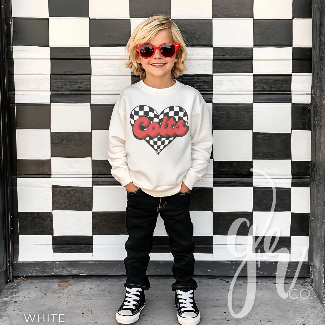 Checkered Heart Colts (Tees Sweatshirts)