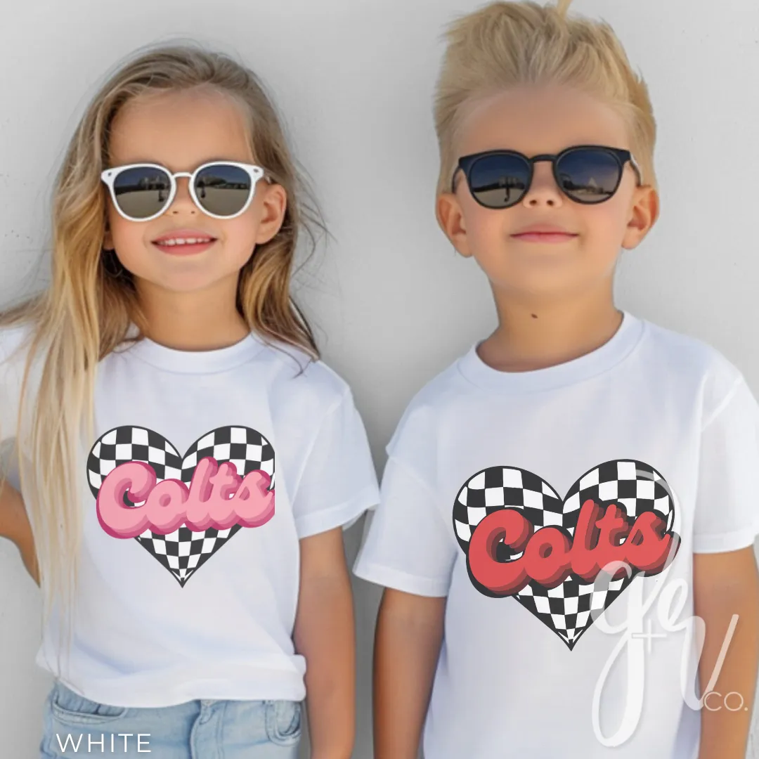 Checkered Heart Colts (Tees Sweatshirts)