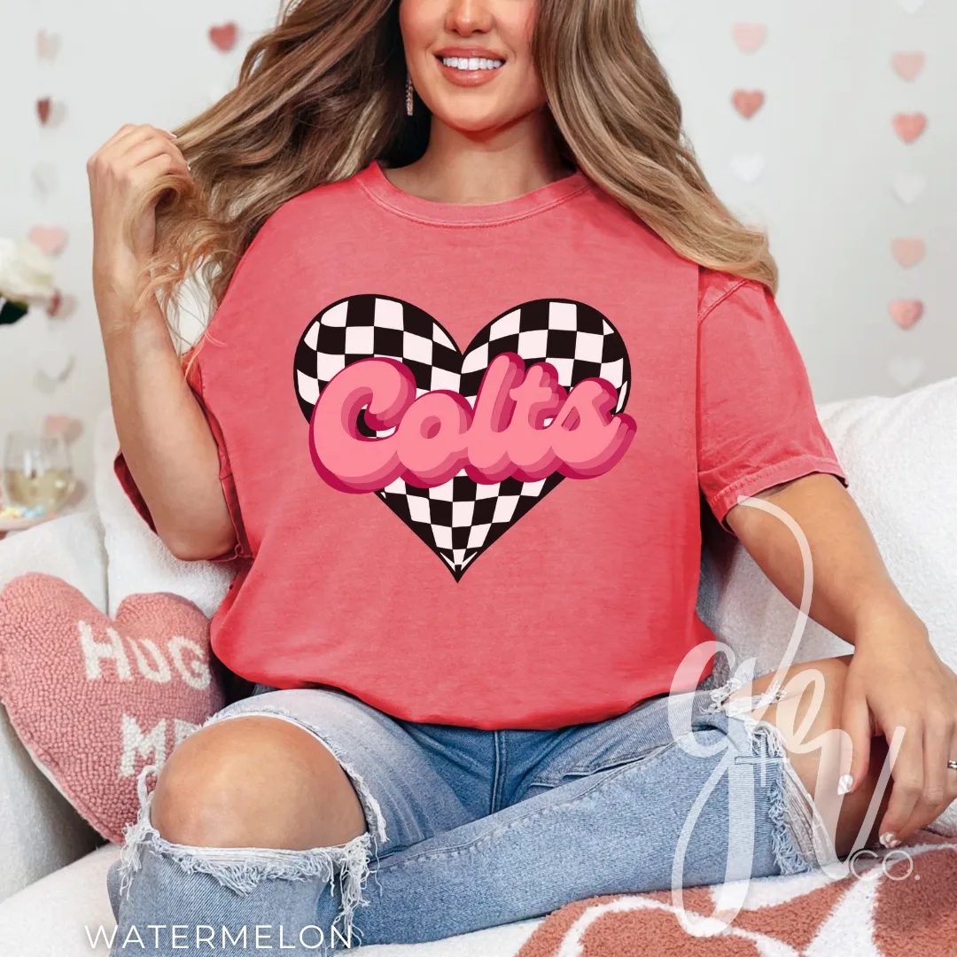Checkered Heart Colts (Tees Sweatshirts)