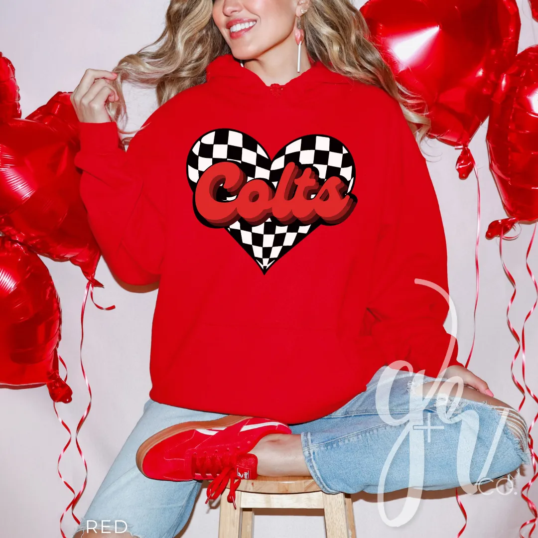 Checkered Heart Colts (Tees Sweatshirts)