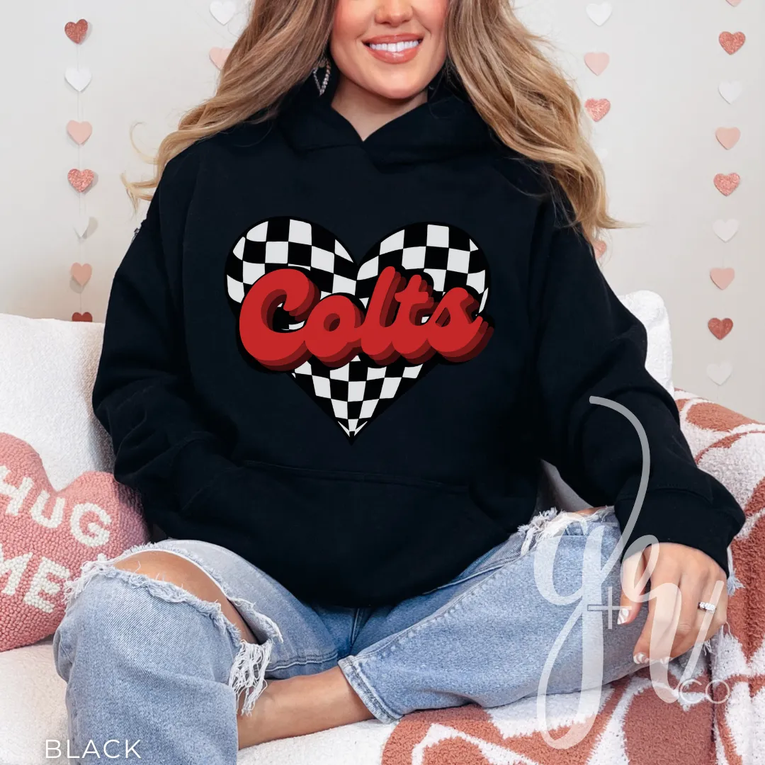 Checkered Heart Colts (Tees Sweatshirts)