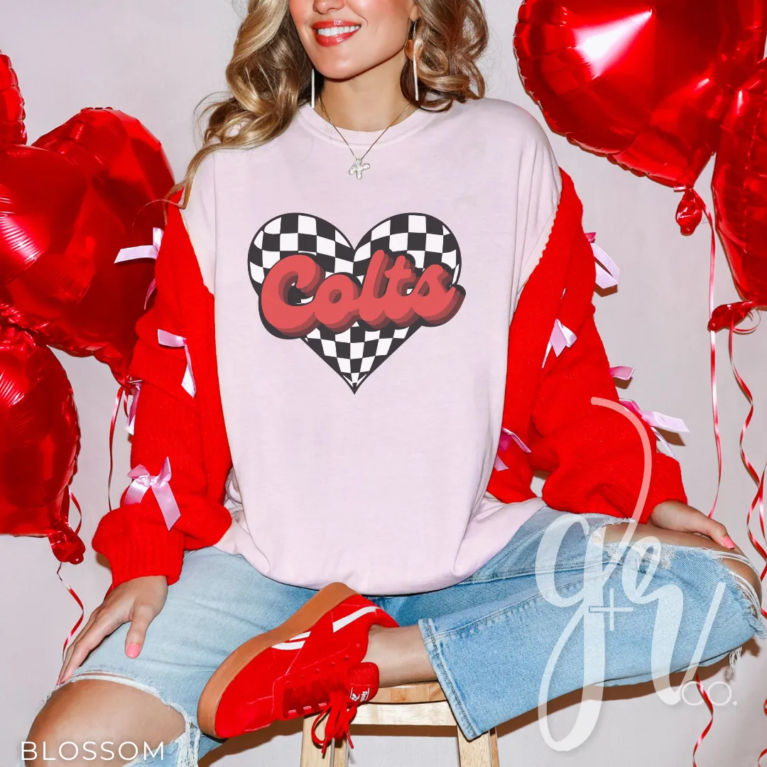 Checkered Heart Colts (Tees Sweatshirts)