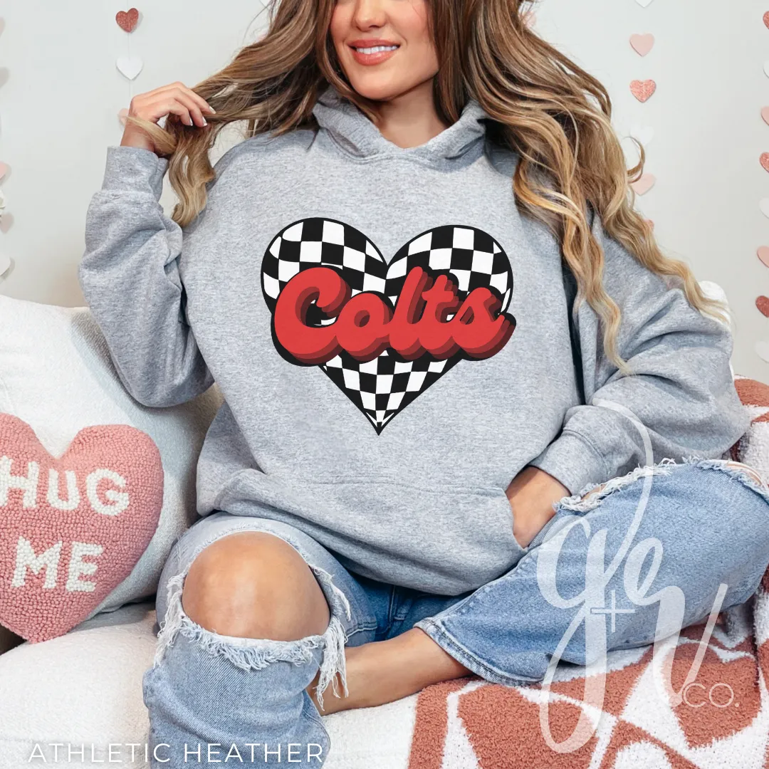 Checkered Heart Colts (Tees Sweatshirts)