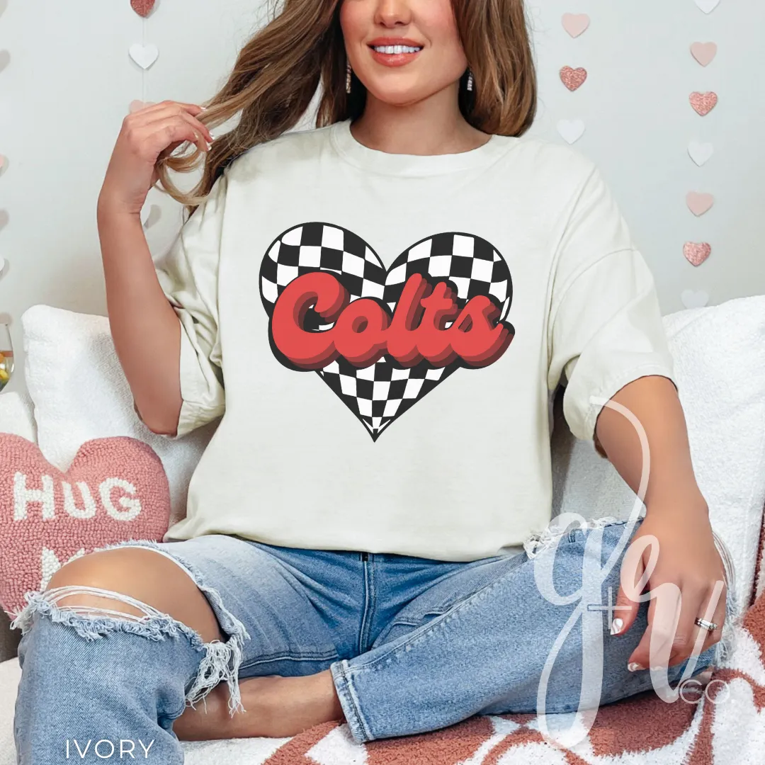 Checkered Heart Colts (Tees Sweatshirts)