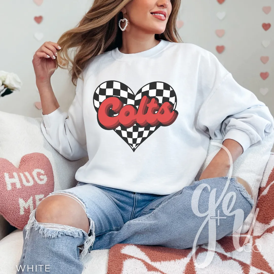Checkered Heart Colts (Tees Sweatshirts)