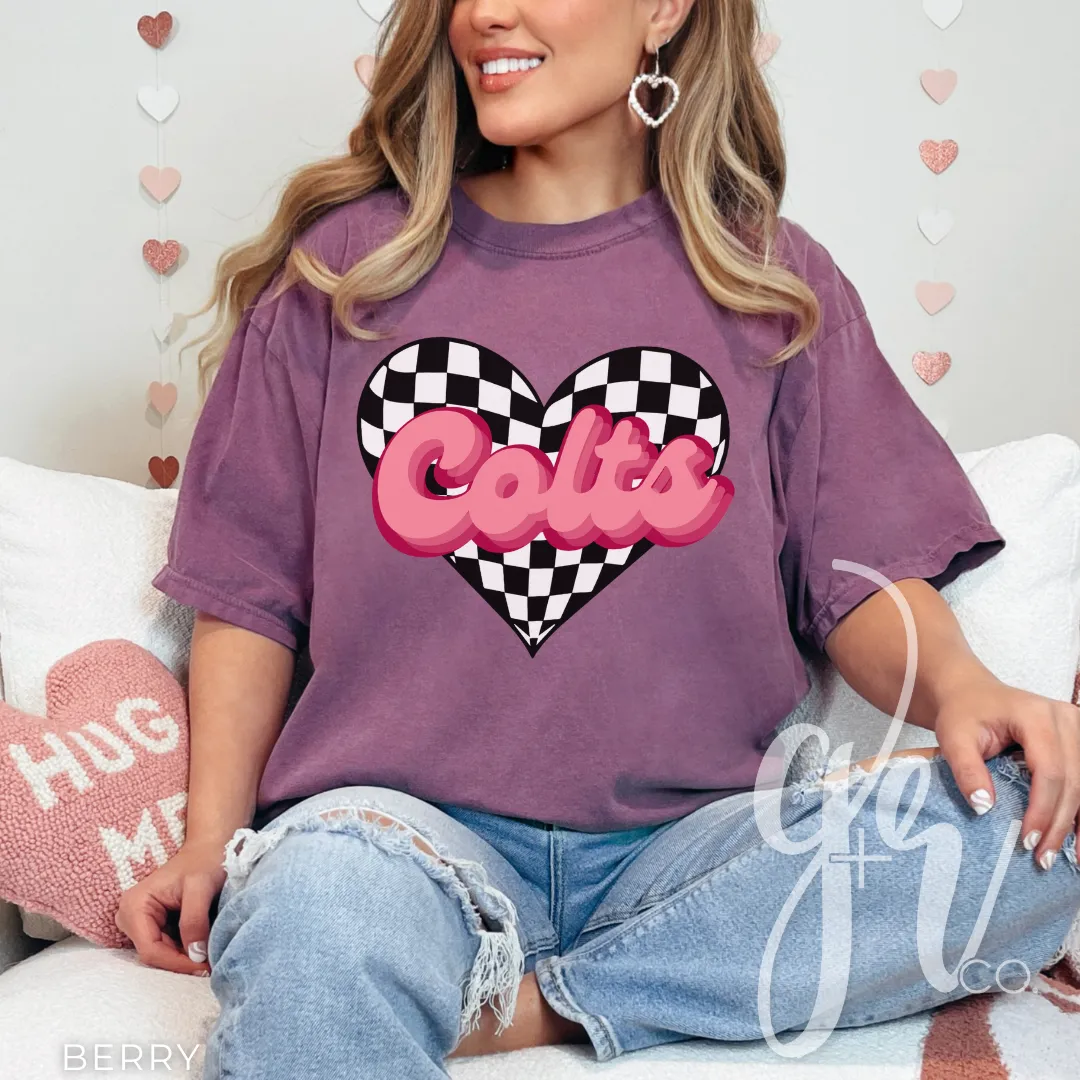 Checkered Heart Colts (Tees Sweatshirts)