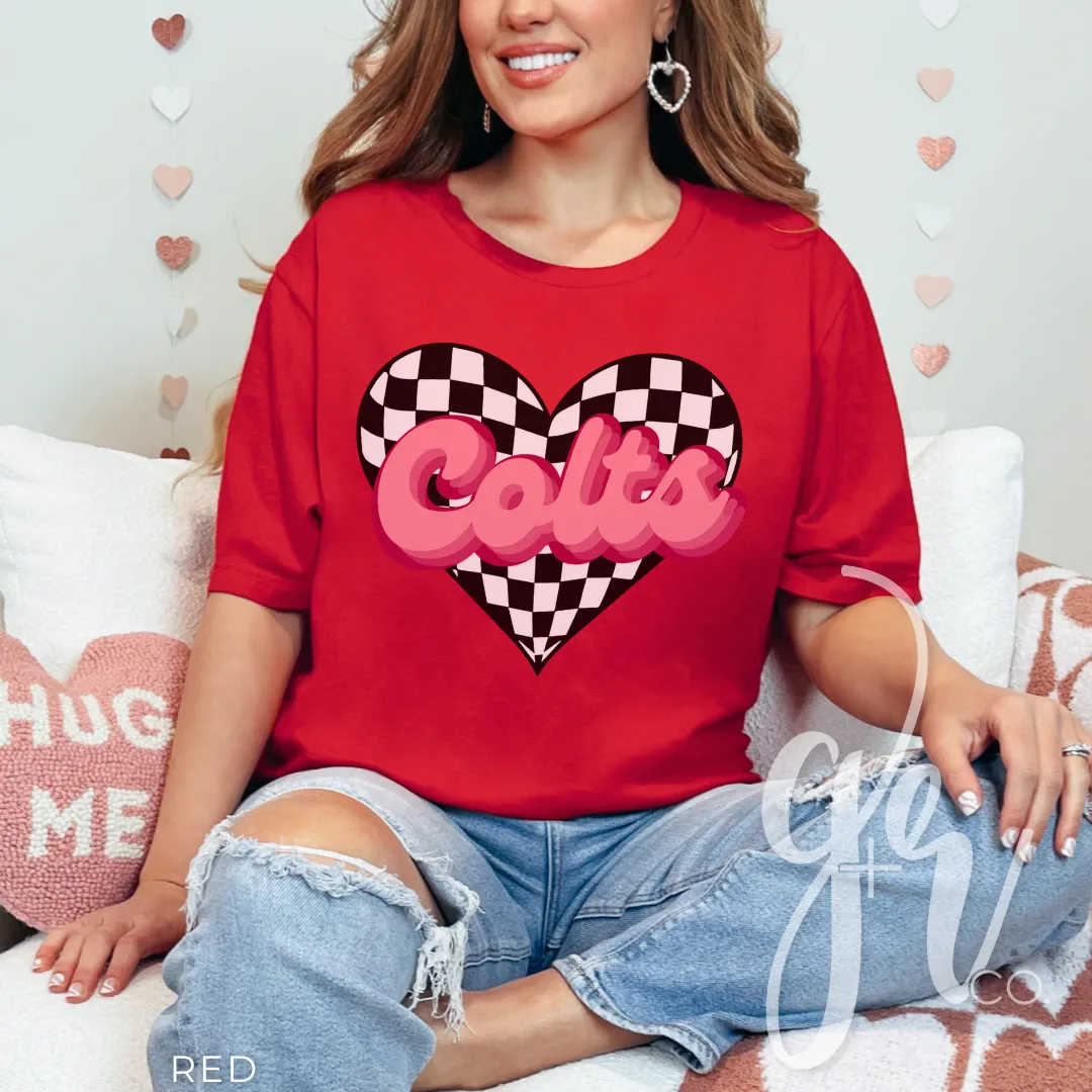 Checkered Heart Colts (Tees Sweatshirts)
